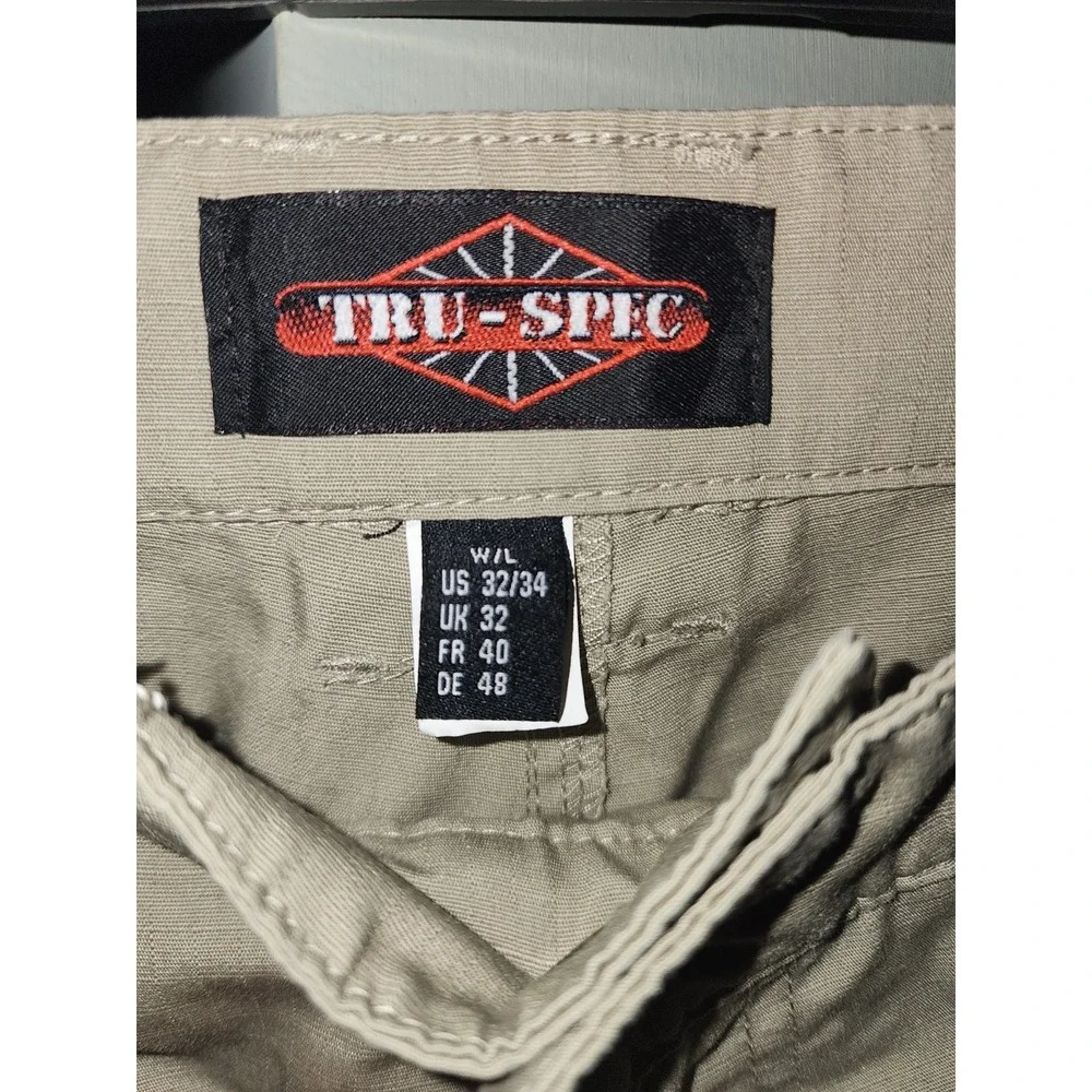 Tru-Spec Tan Khaki Men's  W/Pockets 32x34, double knee, cargo, utility pants